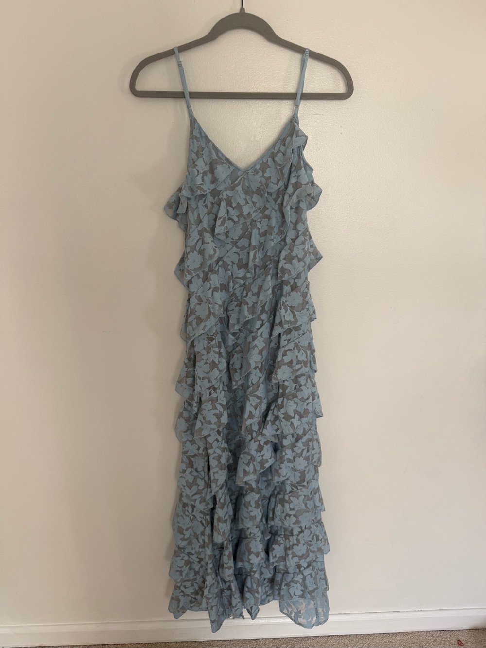 Saylor Dress Greta Ruffle Lace Maxi in Sky Blue - Picture 7 of 9